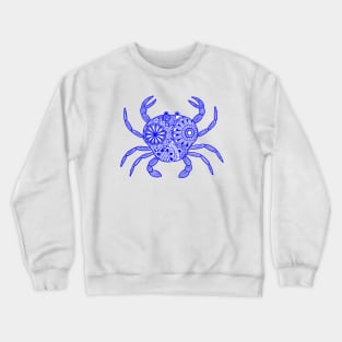 Mandala Crab (blue and white) Crewneck Sweatshirt